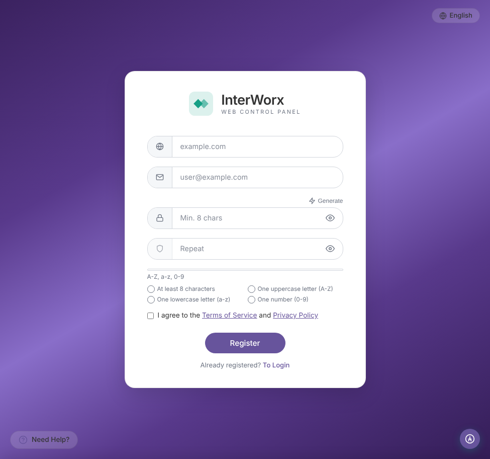 IW-Register Portal Interface